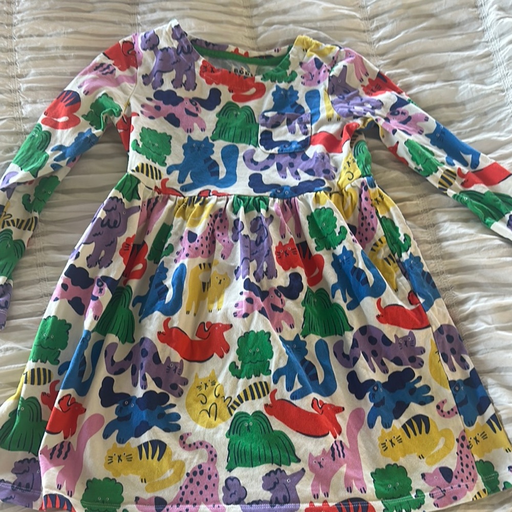 Mini Boden animal print dress. Size 7-8